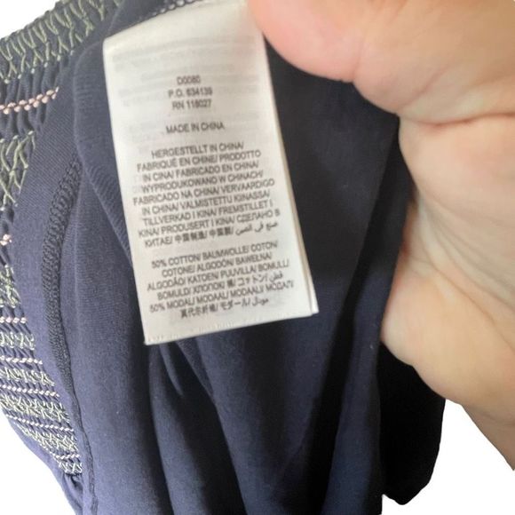 Boden Women's Navy Blue Smocked Jersey Midi Square Neck Dress Size … - Picture 9 of 9